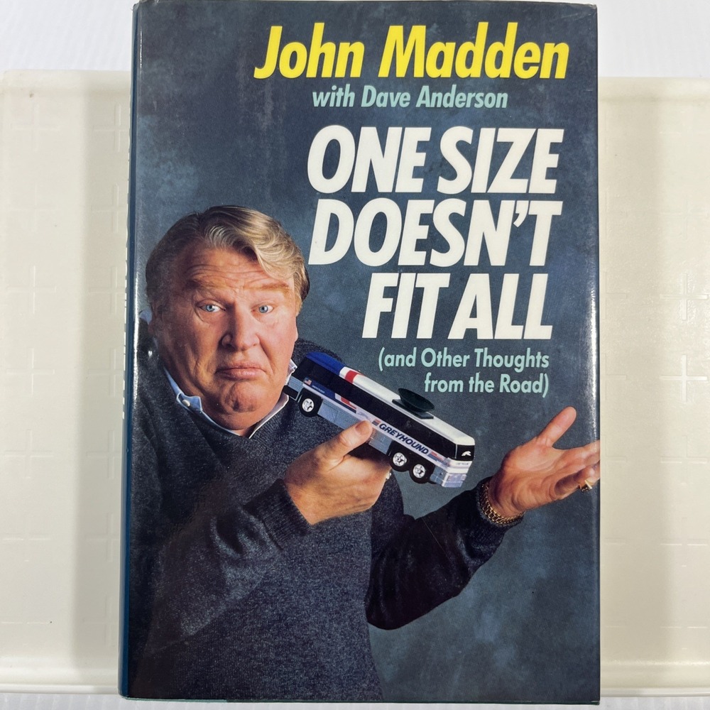 One Size Doesn't Fit All John Madden Dave Anderson 1988 1st Edition Hardcover DJ